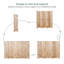 Paravent 6 panneaux pliant avec motif pivoine, finition bois clair-126480725-126480726