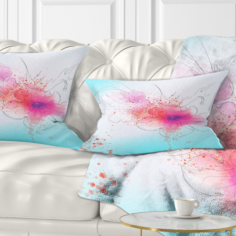 Coussin lombaire en aquarelle floral fleur