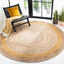 Round Jute Rug, Boho Round Rug, Natural Jute Rug, Bordered Round Rug,  Circle Rug, Home Decor Round Rug for Living & Indoor Carpet (7x7 Sq.Feet)