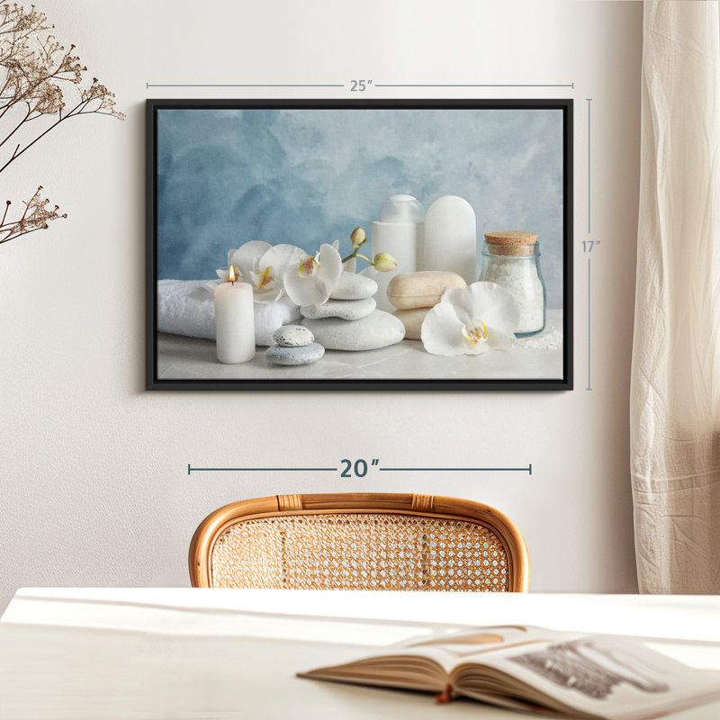 White Spa Essentials Canvas Print, 17" H x 25" W