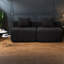 Canapé modulaire en chenille noir modulaire à compression pour la maison