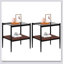 Ensemble de 2 tables de bout rectangulaires, plateau en verre trempé avec panneau de fibres à densité moyenne, table de salon moderne-1419296166-1419296160