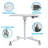 Mobile Sit Stand Desk - Height Adjustable Standing Laptop Desk Cart Rolling Couch Table On Wheels White Workstation With Gas Spring Riser For Home Office Classroom