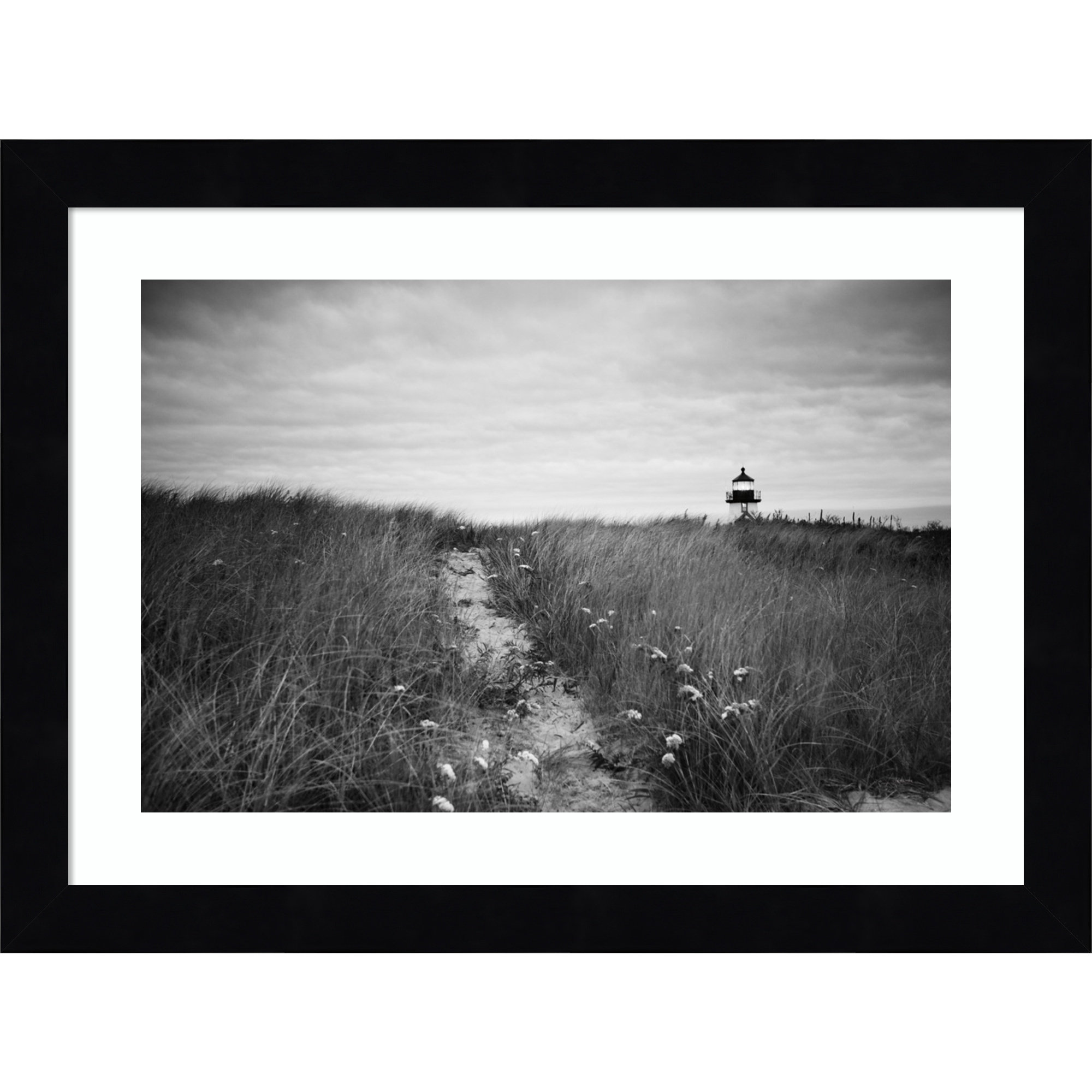 Nantucket Lighthouse by Aledanda, 10" H x 13" W, Black