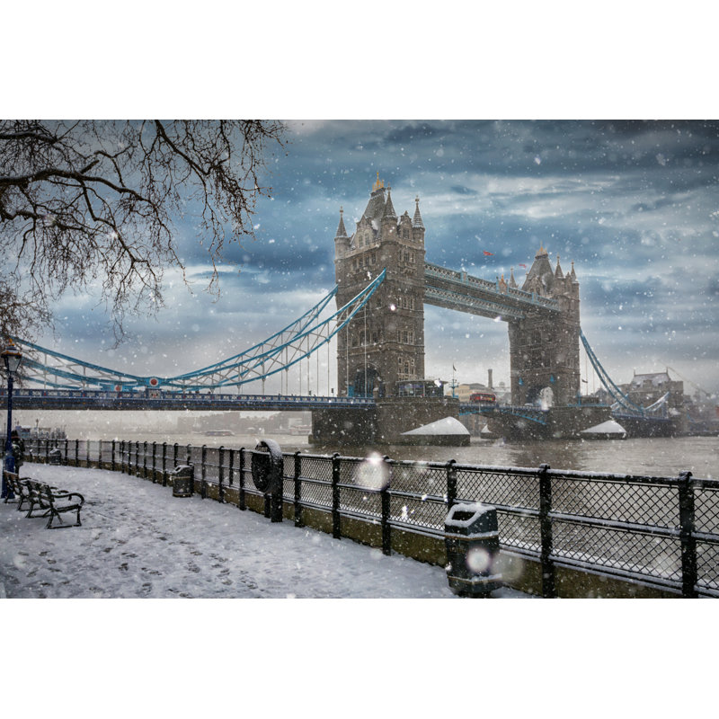 Tower Bridge In Winter by SHansche - Wrapped Canvas Print, 61cm H x 91cm W