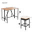 Patio en bois et en bois avec coussins, pliable, haut, peu encombrant, brun pour l'extérieur: table et tabourets