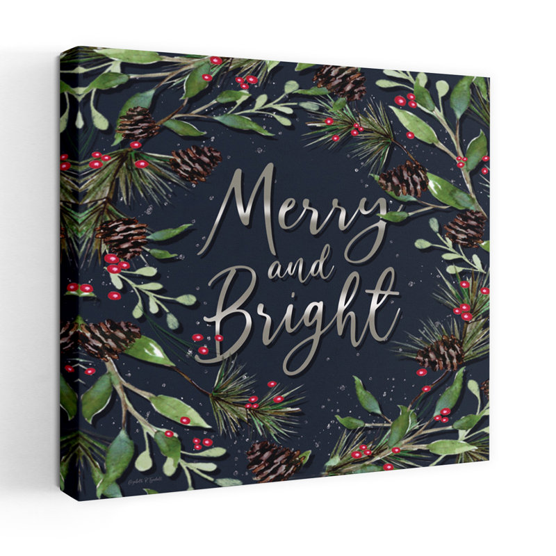 Merry And Bright Modern Farmhouse Modern, H 48 po x l 48 po