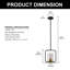 Luminaire suspendu noir à 1 lumière Kamaury