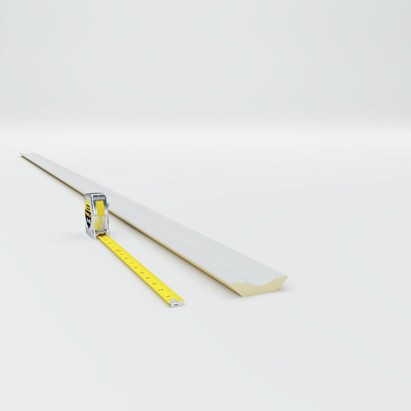 Eris Smooth White Urethane Crown Moulding, 94.5" Length