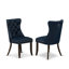 Ensemble de coin-repas 3 pièces pour petits espaces comprenant une table de salle à manger carrée et 2 chaises rembourrées en tissu de polyester, noyer antique-91898325-132276010