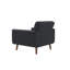 Fauteuil d'appoint rembourré en similicuir de 36,61 po de large avec siège capitonné (ensemble de 3)-119023950