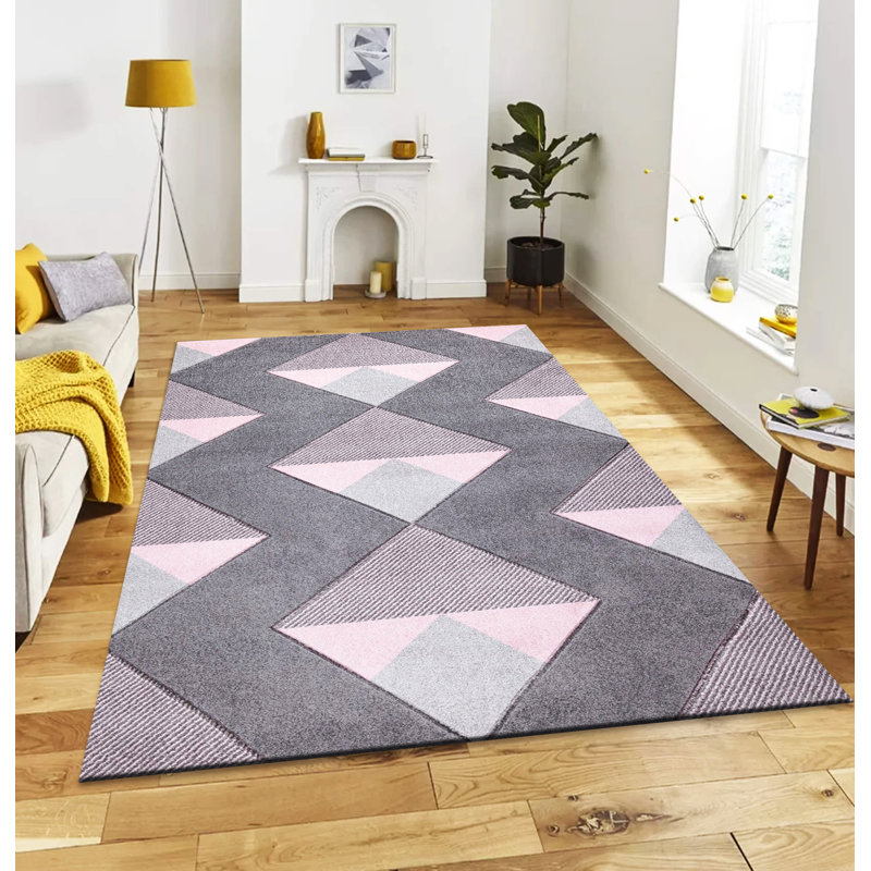 Dieman Geometric Area Rug, Rectangle 60 x 110cm