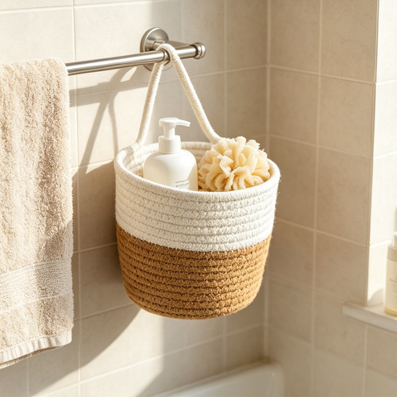 Panier de rangement en coton, Khaki
