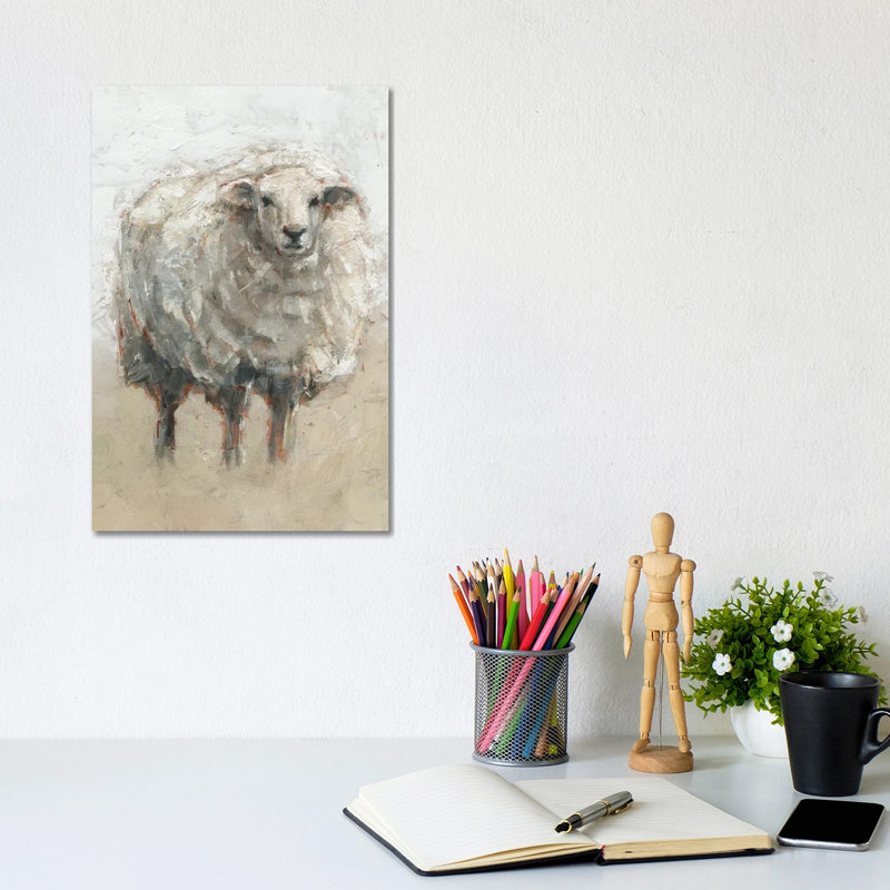 Fluffy Sheep II by Ethan Harper - Wrapped Canvas Gallery-Wrapped Canvas Giclée, 20.32 cm H x 30.48 cm W