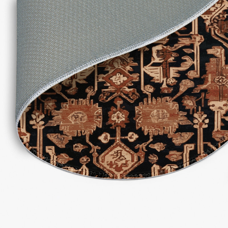 Turkish Brown Indoor and Outdoor Area Rug, Round 5'