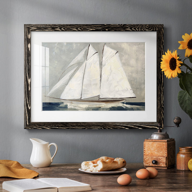 En route pour la voile, H 26 po x l 38 po x P 1,5 po, Noir