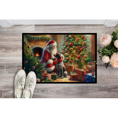 German Shorthaired Pointer and Santa Claus Doormat