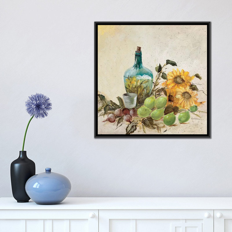 «Mediterranean Comp. II », reproduction sur toile, H 18 po x l 18 po x P 1,5 po, Toile encadrée noire, Pas de tapis
