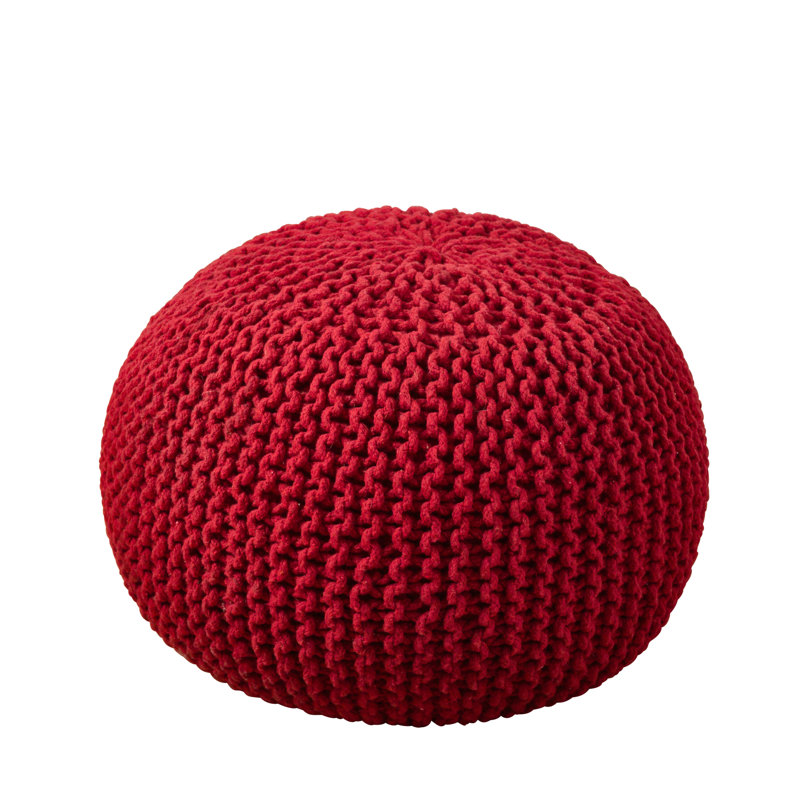 Odriscoll Upholstered Pouf, Red