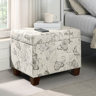 Repose-pieds rembourré rectangulaire avec rangement de 21,50 po Akifa