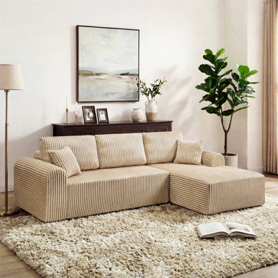Canapé modulaire 109 po avec méridienne en L 109 po. Canapé modulaire minimaliste moderne.