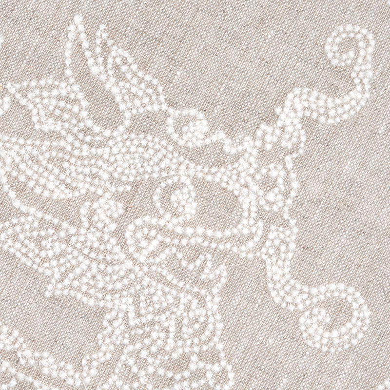 Dragon Embroidery Fabric, Ivory/Natural
