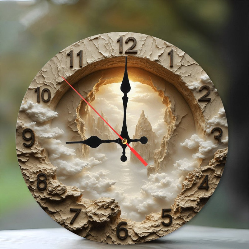 Unique Mountain Cloudscape Wall Clock