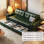 82.68"Green Modern Oil Wax Leather Sofa Bed-2087066930
