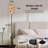  68.5" Standing Floor Lamp Modern abstract seamless geometric stripes squares rectangles retro Dimmable Metal Pole Lamp with Linen Lampshade LED Bulb Included