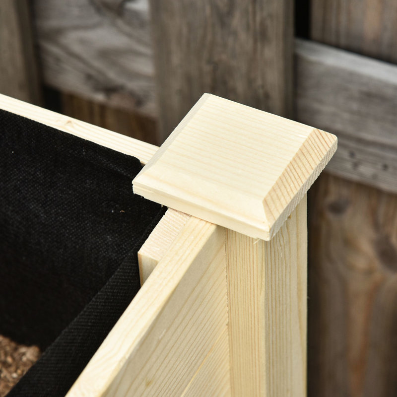 Jardinière surélevée en bois 47 po x 22 po 33 po - Lit surélevé avec roulettes verrouillables pour patio, 2 tablettes de rangement pour la cour arrière