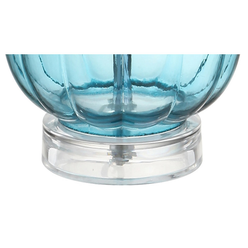 Musselman Glass Table Lamp, Aqua