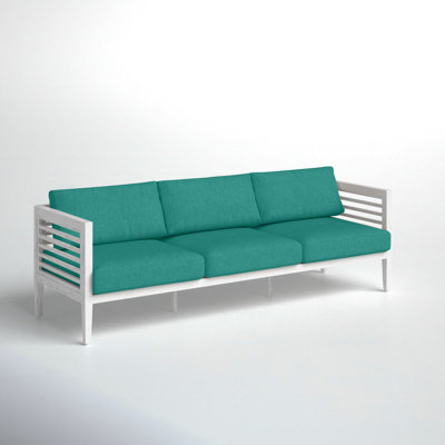 Torland 86'' Wide Aluminum Patio Sofa with Cushions