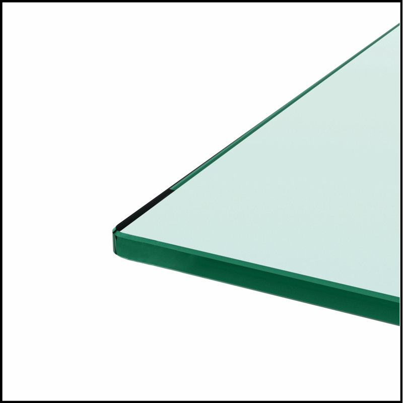 Table basse rectangulaire moderne en verre avec rangement double couche, surface transparente et structure en métal durable