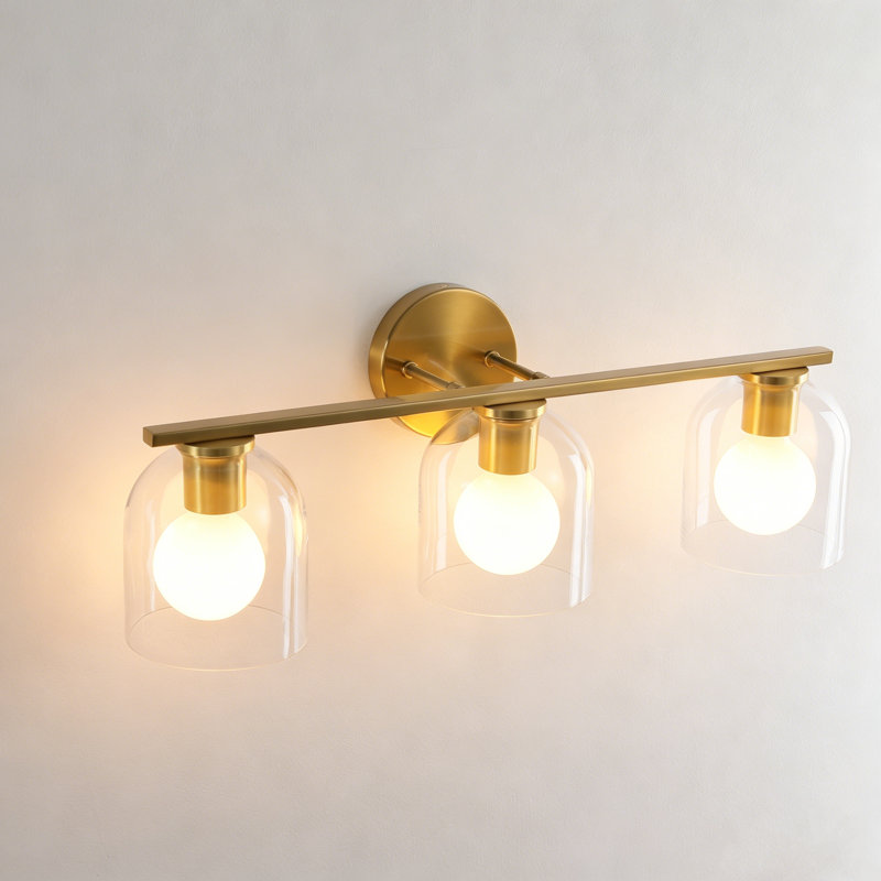 Kaarlo 3-Light Dimmable Vanity Light , Brushed Gold