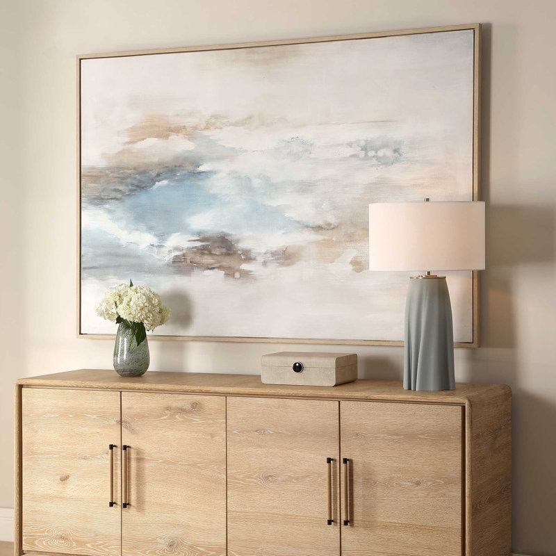 «Uttermost Chassing», art sur toile bleu côtier
