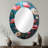 Pink White Vibrant Symphony Poppies II - Modern Oval Wall Mirror-2121808616