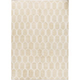 Cotton Geometric Area Rug in Gold