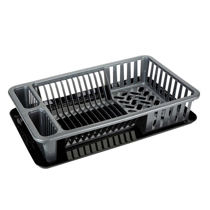 Plastic In Sink Dish Rack, Silver