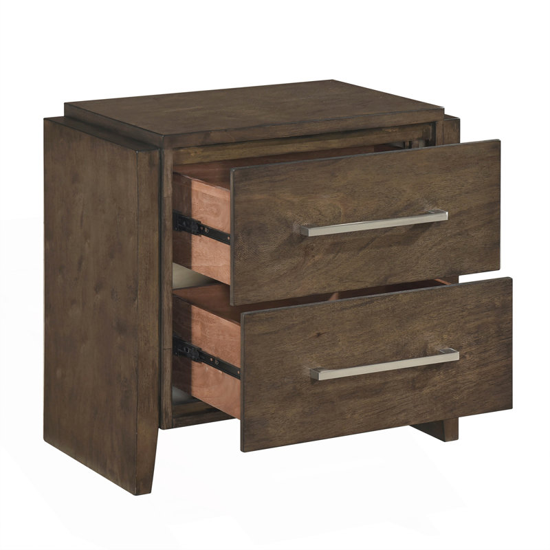 Transitional Two Drawers Nightstand