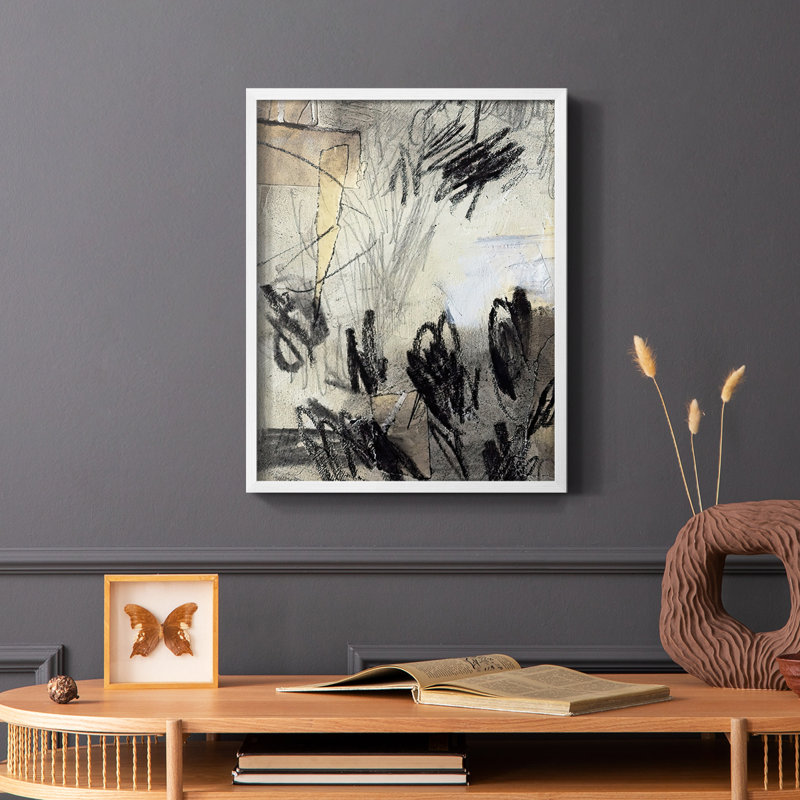 «Masked Notes IV», reproduction encadrée - bois massif, Blanc, H 20 po x l 16 po