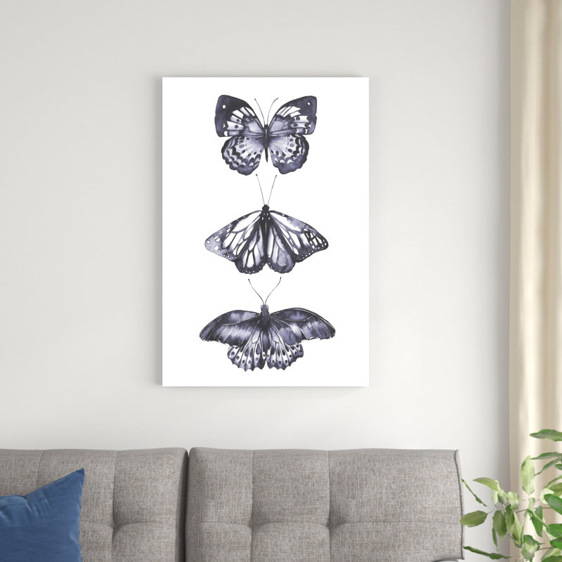 Papillons monochromes II, H 12 po x l 8 po x P 1 po