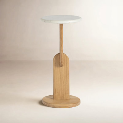 Kielle 10" Genuine Marble End Table