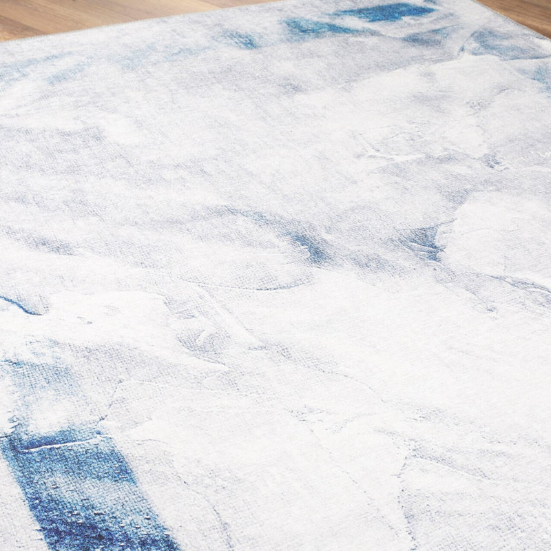Luxurious Machine Washable Area Rug, 4.9 x 7.5 Feet, 100% Polyester, 1850 g/m², Pile Height: 0.2 inches | Eco-Friendly Recycled Poly Cotton Backing | Perfect for Living Room & Bedroom, Soft and Durable Design