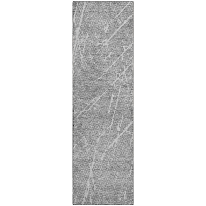 Premium Machine Washable Cerrito Gray Rug, Runner 2'3" x 7'6"
