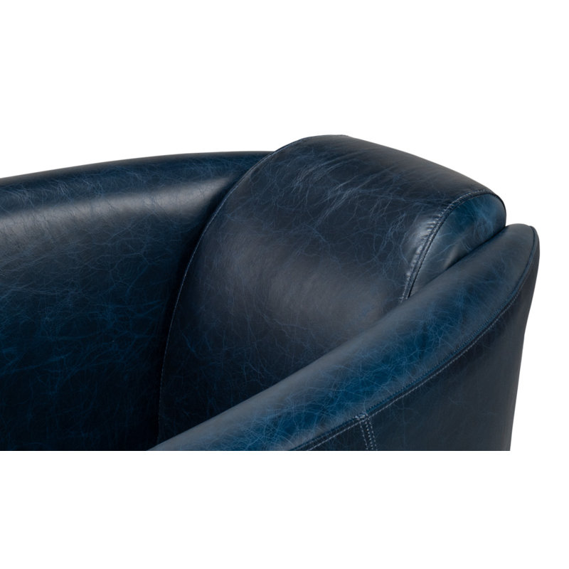 Mandy Armchair, Dark Blue Genuine Leather