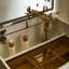 31 petits bureaux de meuble-lavabo avec 3 tiroirs, banc de rangement, miroir d'éclairage 3 couleurs et plateau de table en verre visible, convenant à la chambre à coucher, miroir de chambre blanc + verre, banc