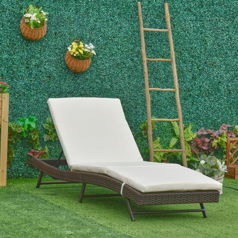 Chaise longue inclinable avec coussins Alvina, Brun
