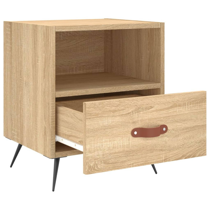Capodanno 40cm W Manufactured Wood Bedside Table, Sonoma Oak