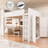 Wood Queen Size Loft Bed, Built-In Desk And Wardrobe, Storage Headboard With Charging Station, Modern Farmhouse, Kids Bedroom-1409277339