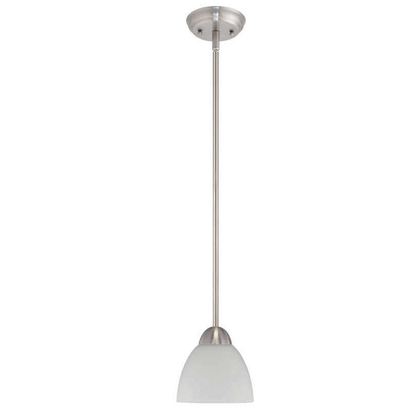 Luminaire suspendu géométrique 1 lumière, Nickel brillant satiné